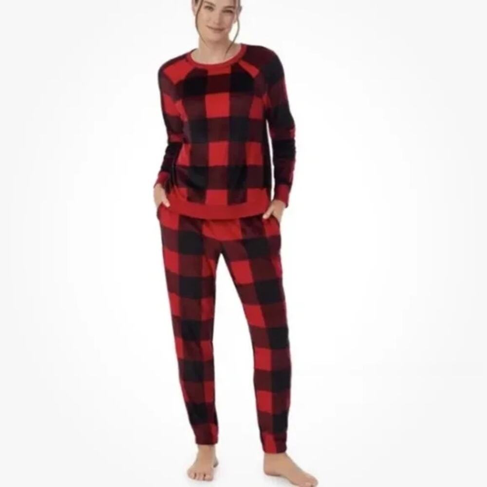 Secret Treasures Black Red Buffalo Check Pajama Sleepwear Pants Womens Size XS